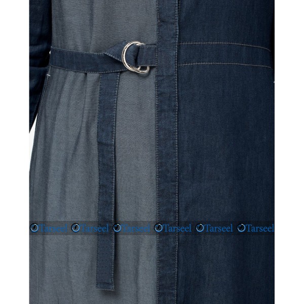 Reversible Denim Abaya Fashionable Abaya With Waist Belt.