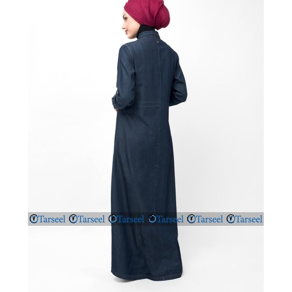 Reversible Denim Abaya Fashionable Abaya With Waist Belt